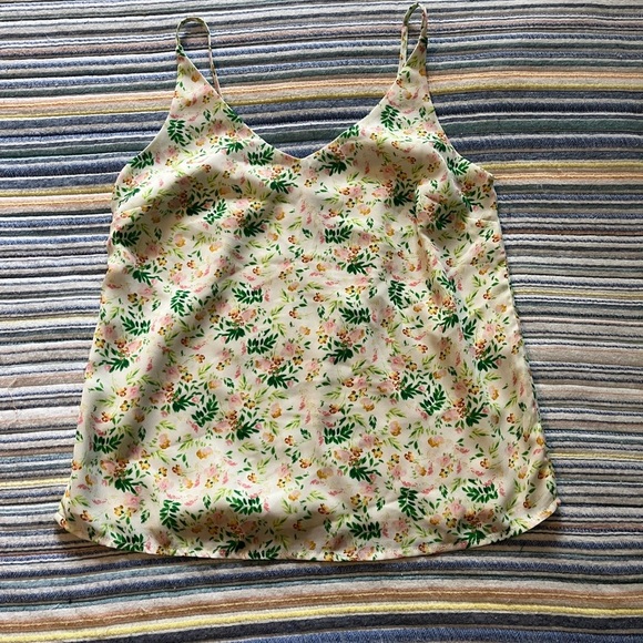 Banana Republic Pink and Green Fitted Camisole Top - Picture 1 of 7